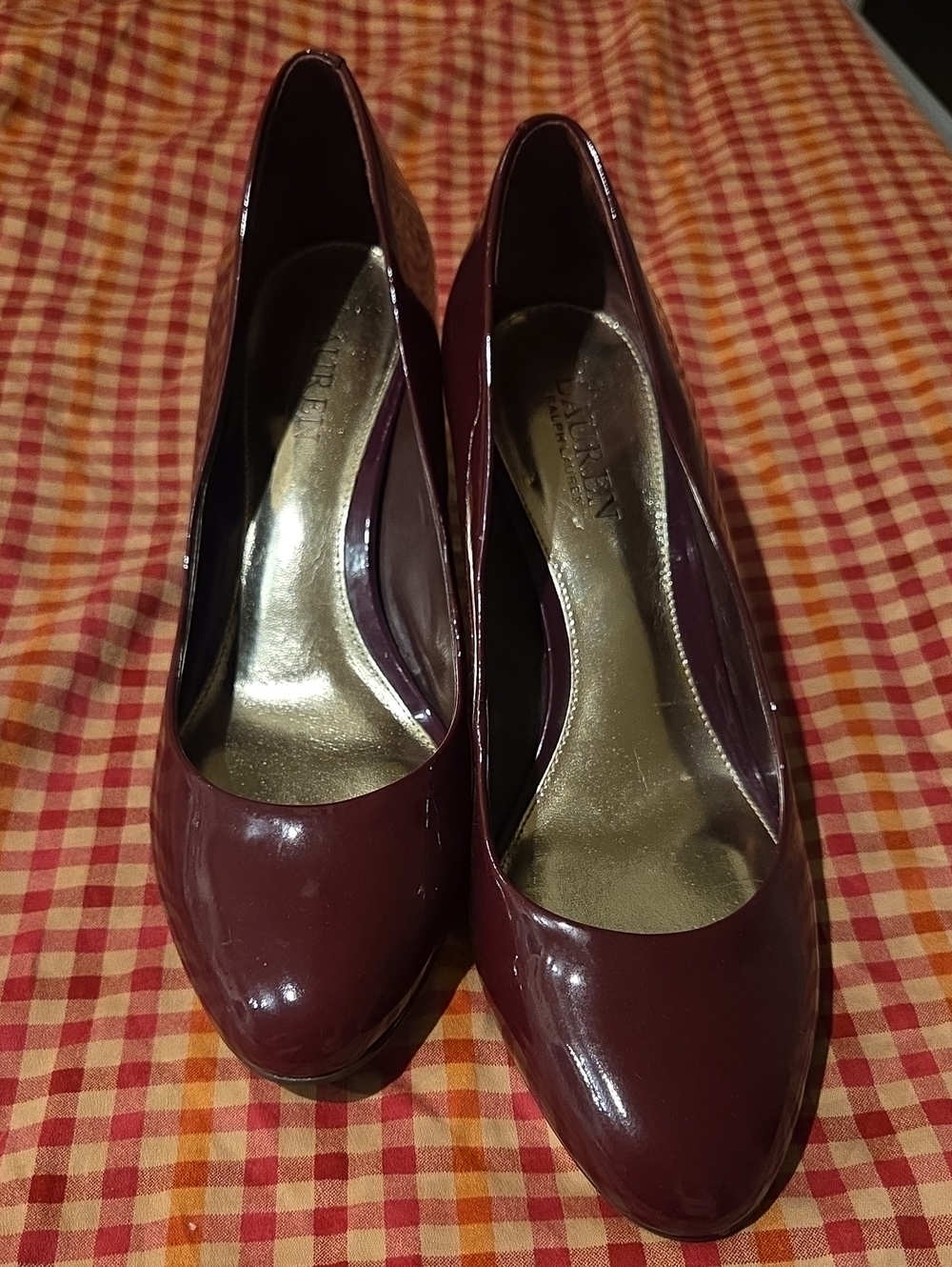 Lauren Ralph Lauren Burgundy Patent Leather Heels